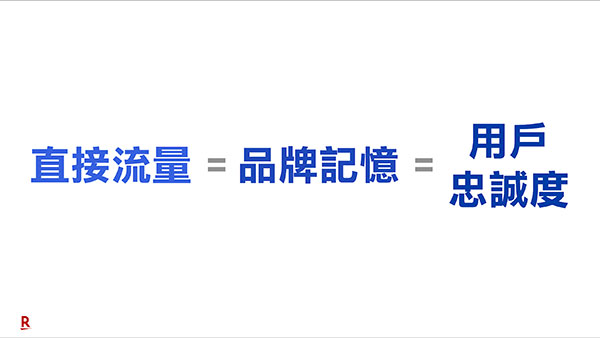 直接流量=品牌記憶=用戶忠誠度