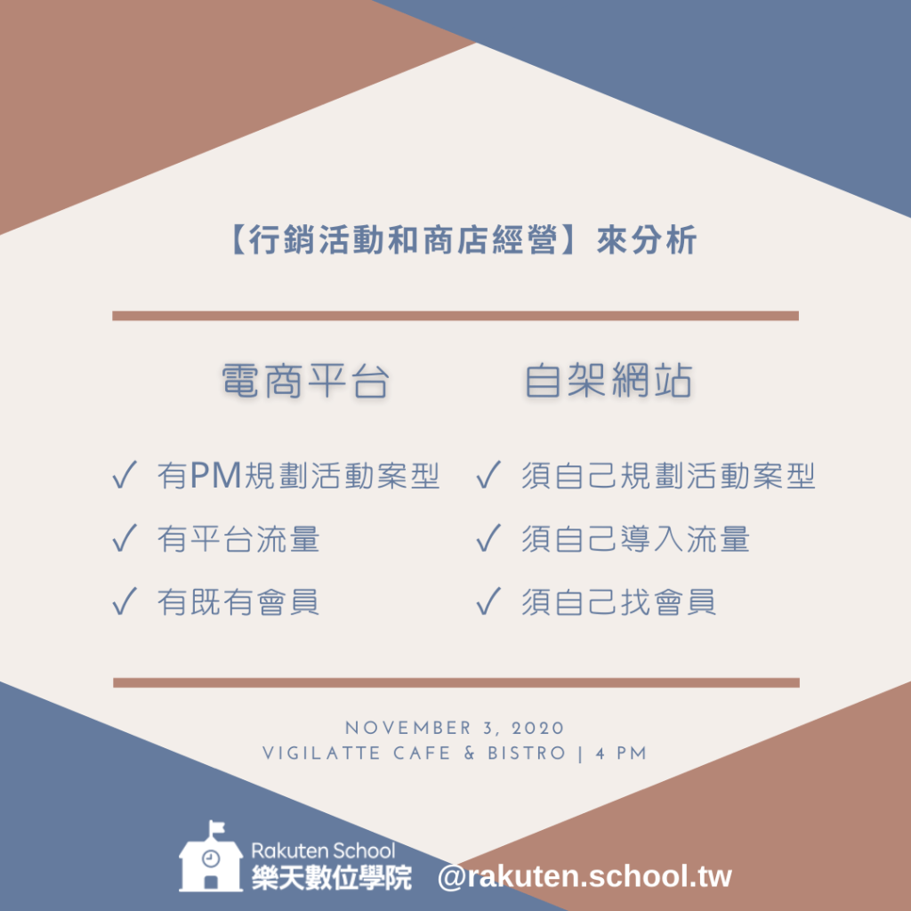 電商平台和架官網差別-經營面