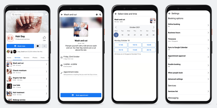 消費者在粉絲專頁完成預約